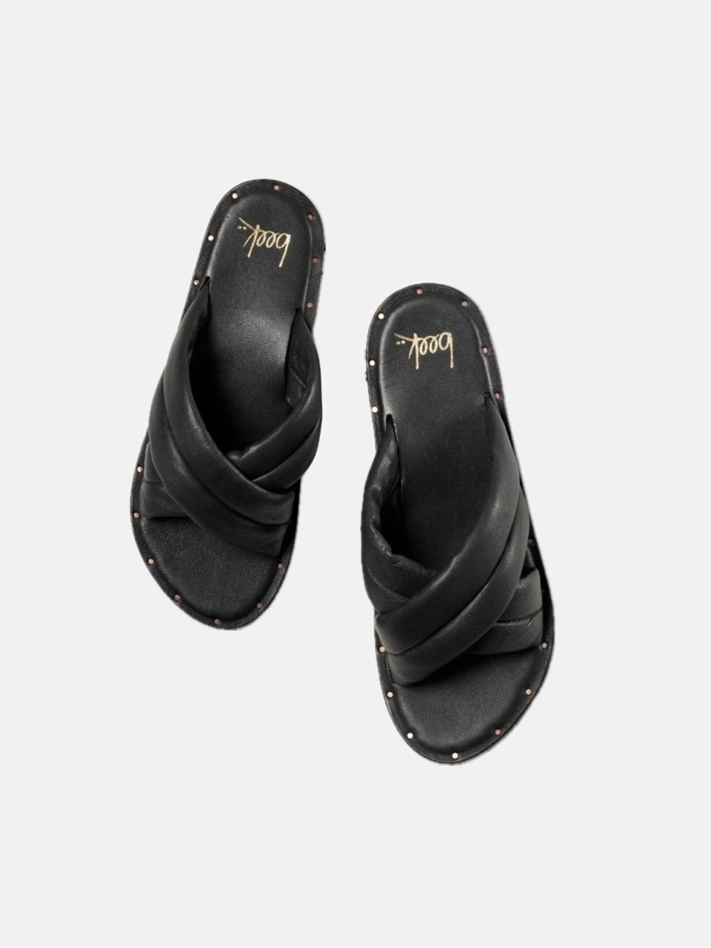 Dovetail Crisscross Slide Sandal in Eggshell
